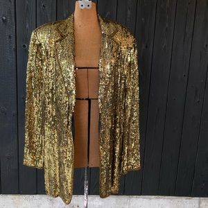 Gold sequin blazer